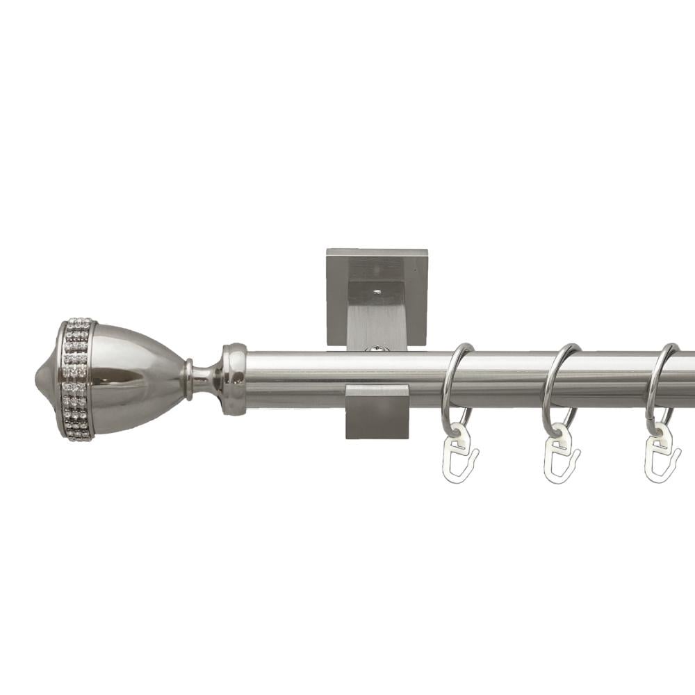 Карниз металлический Orvit Этерния однорядная техно/гладкая труба/кольцо металлическое Нержавеющая Сталь 25 мм 300 см (00-00026484)