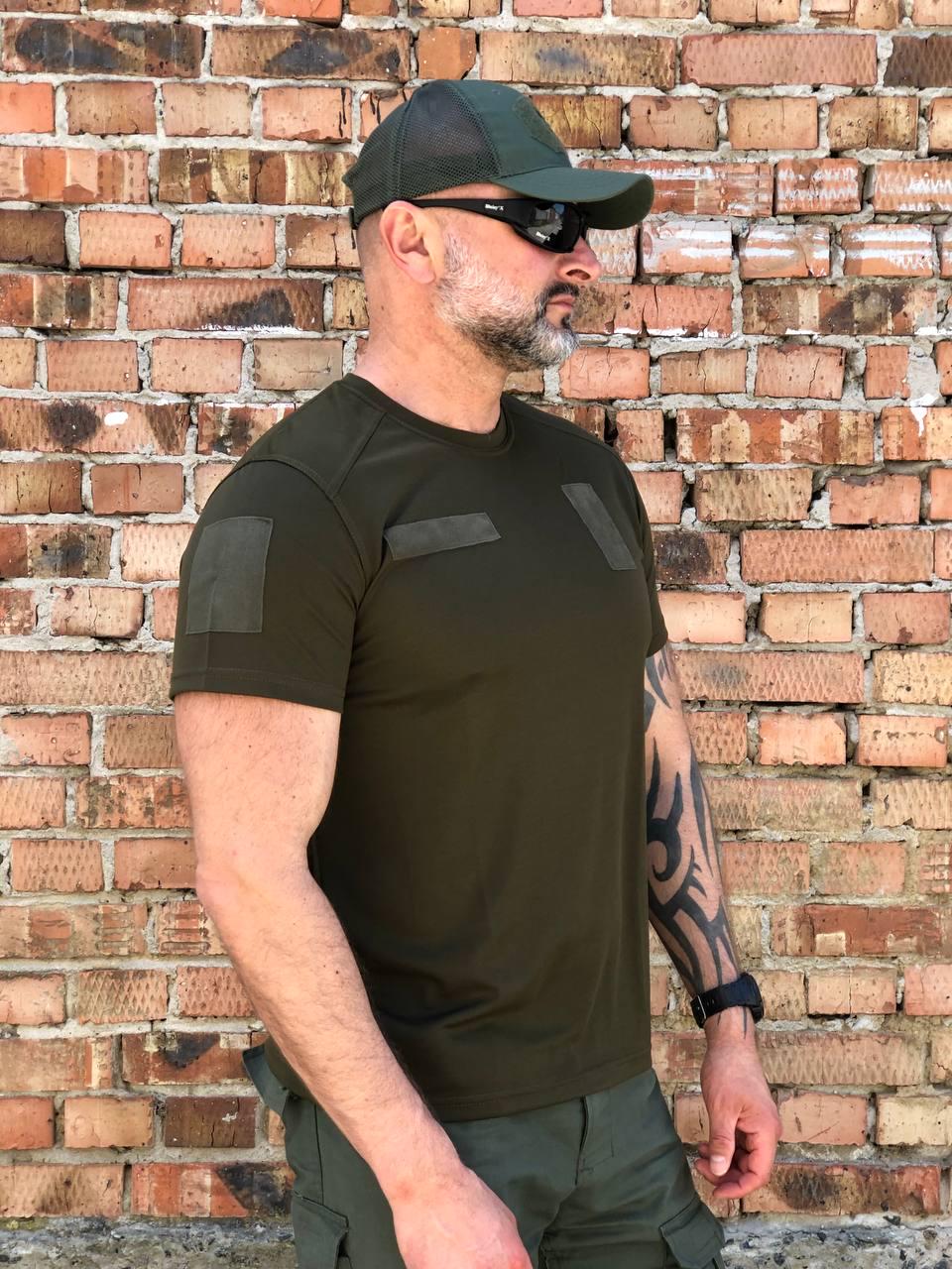 Футболка мужская военная CoolMax с липучками р. 48 Олива (26869046) - фото 2