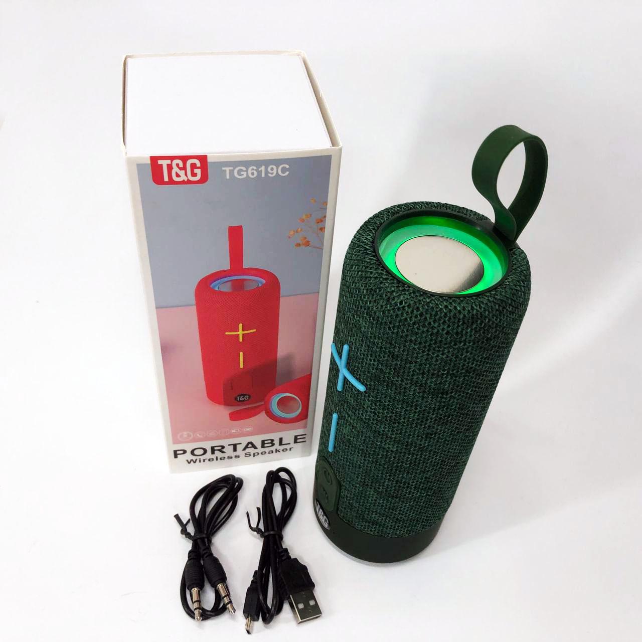 Колонка портативна з ремінцем, колонка з акумулятором TG619C FM-радіо USB/TF Зелений - фото 5 Колонка портативна з ремінцем, колонка з акумулятором TG619C FM-радіо USB/TF Зелений - фото 5