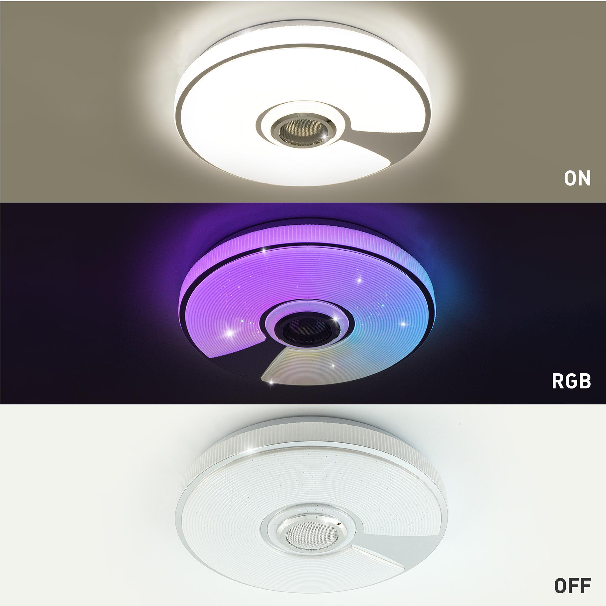 Люстра світлодіодна з музичною колонкою ESLLSE SONG R RGB 60 Вт 380x70 мм Білий (141-10452-01) - фото 3 Люстра світлодіодна з музичною колонкою ESLLSE SONG R RGB 60 Вт 380x70 мм Білий (141-10452-01) - фото 3