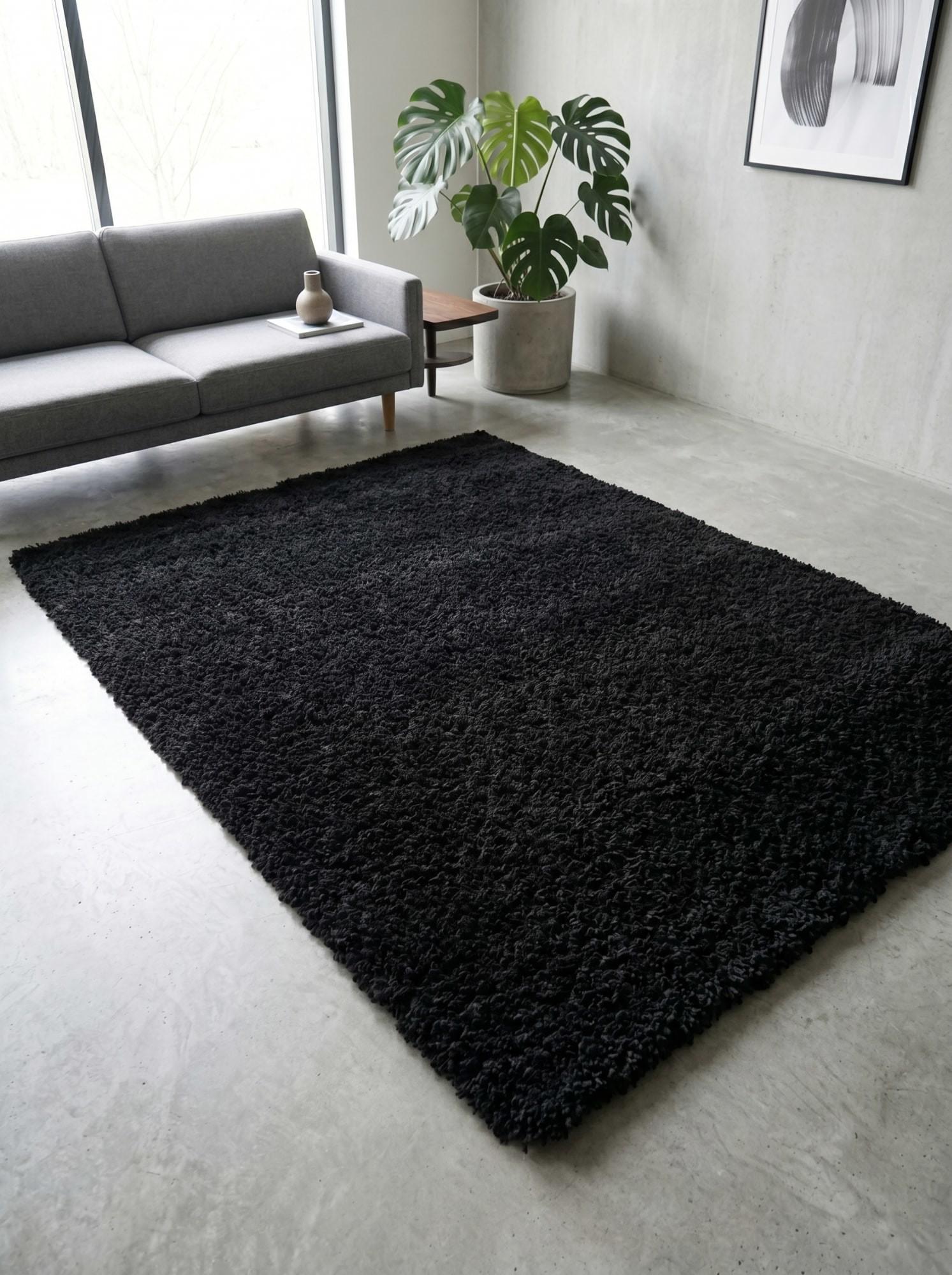 Ковер с высоким ворсом Loca 6365A 200x300 см Black (68002030)