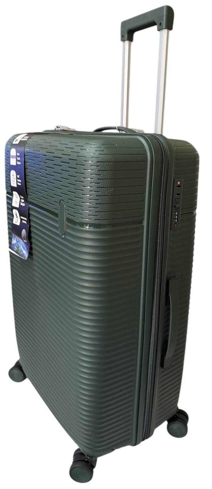 Чемодан пластиковый большой полипропиленовый на 4 четырех съемных колесах Зеленый (604) Чемодан пластиковый большой полипропиленовый на 4 четырех съемных колесах Зеленый (604)