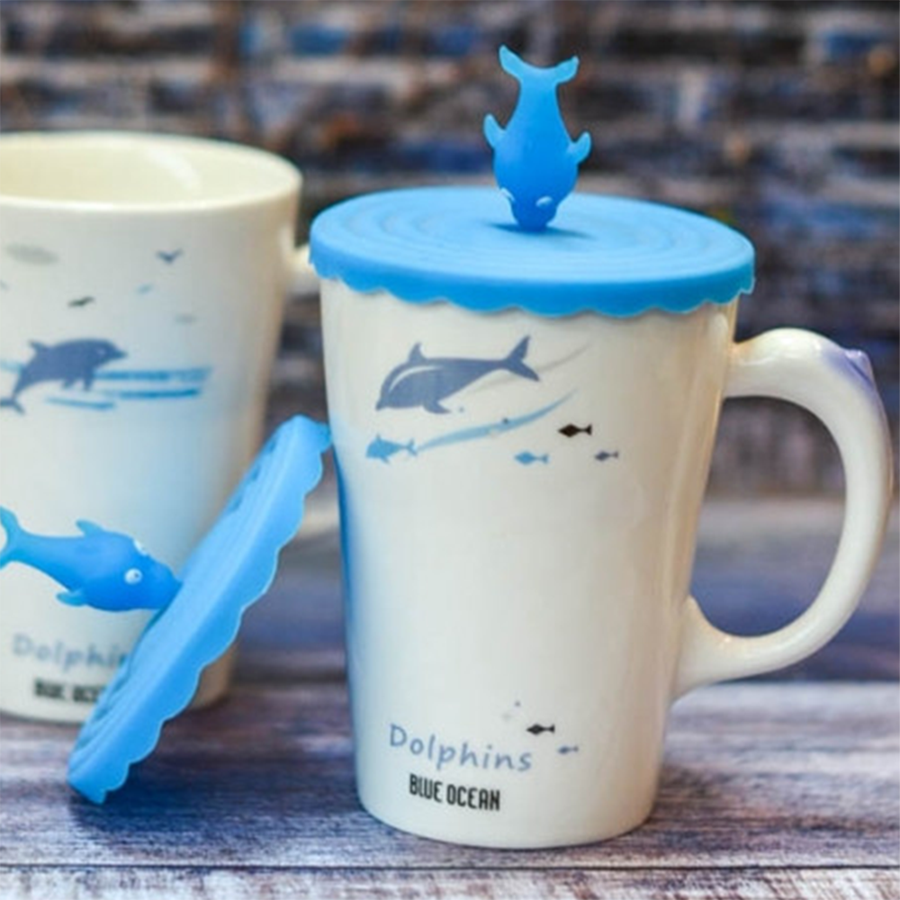 Чашка для чая с крышкой Дельфин 420 мл (21-О8030-2) - фото 4 Чашка для чая с крышкой Дельфин 420 мл (21-О8030-2) - фото 4