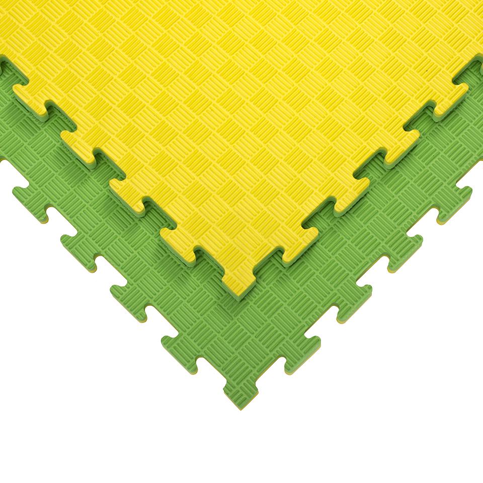 Татамі ластівчин хвіст 100x100x2 см EVA Зелений/Жовтий (5099018)