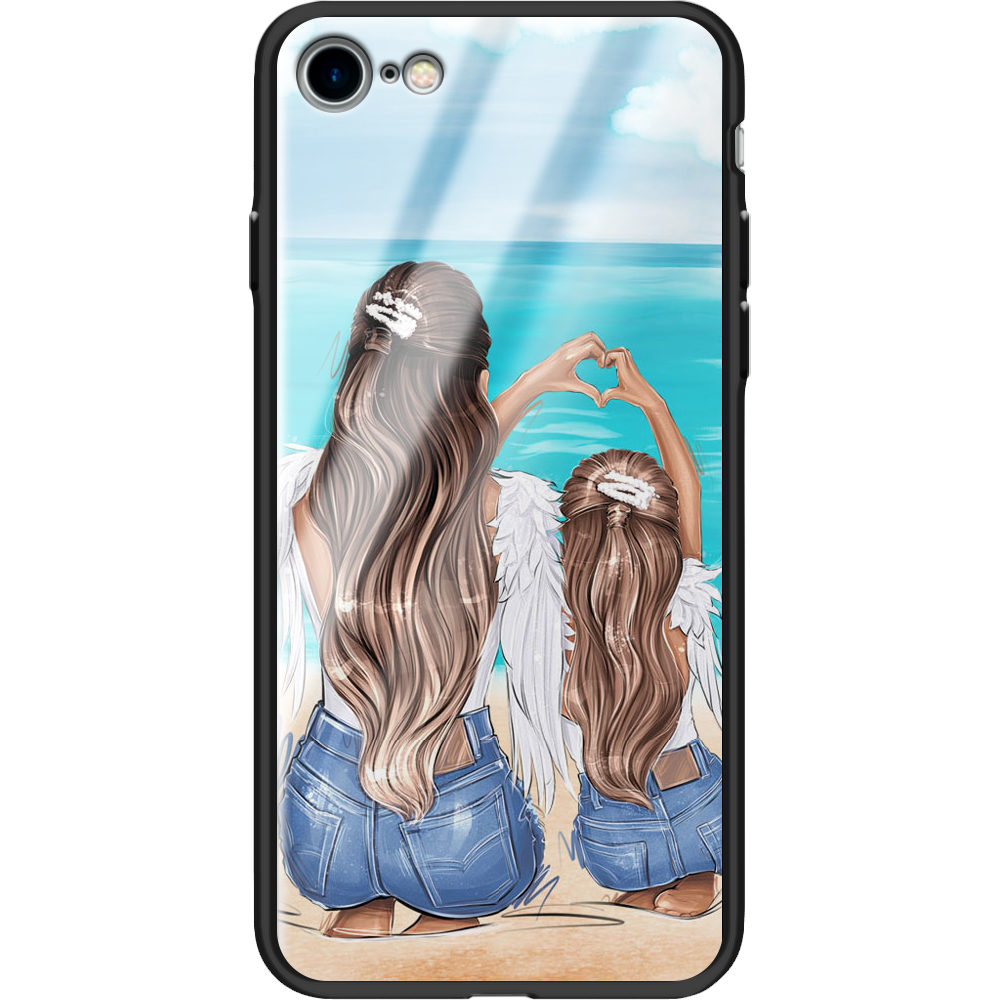 Чехол BoxFace Apple iPhone 7/8 SE  2020 Family Vacation Черный силикон со стеклом (26205-up2380-37543)