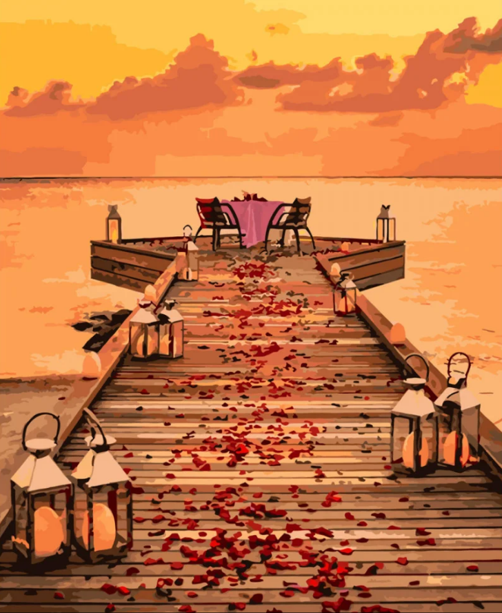 Картина по номерам Strateg Романтика на пристани 40x50 см (SY6580)