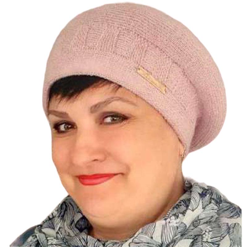 Берет женский Lirus Милена двойной с люрексовой нитью Розовый (119208)