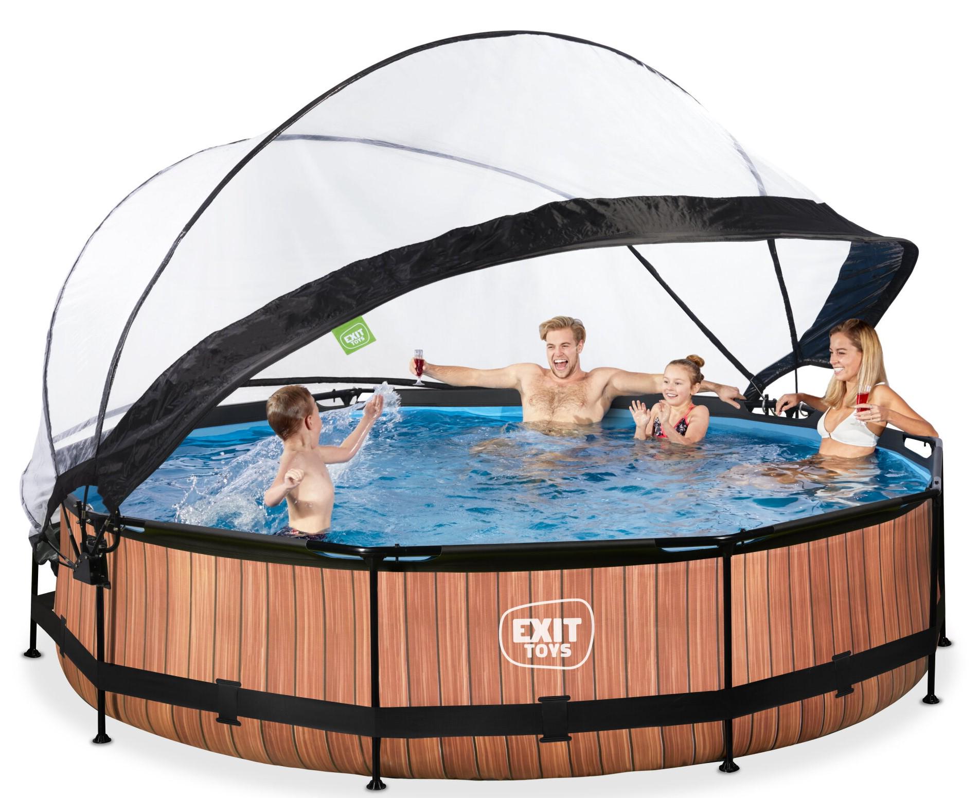 Бассейн каркасный с куполом Exit Toys 360х76 см Дерево (964698159) - фото 3 Бассейн каркасный с куполом Exit Toys 360х76 см Дерево (964698159) - фото 3