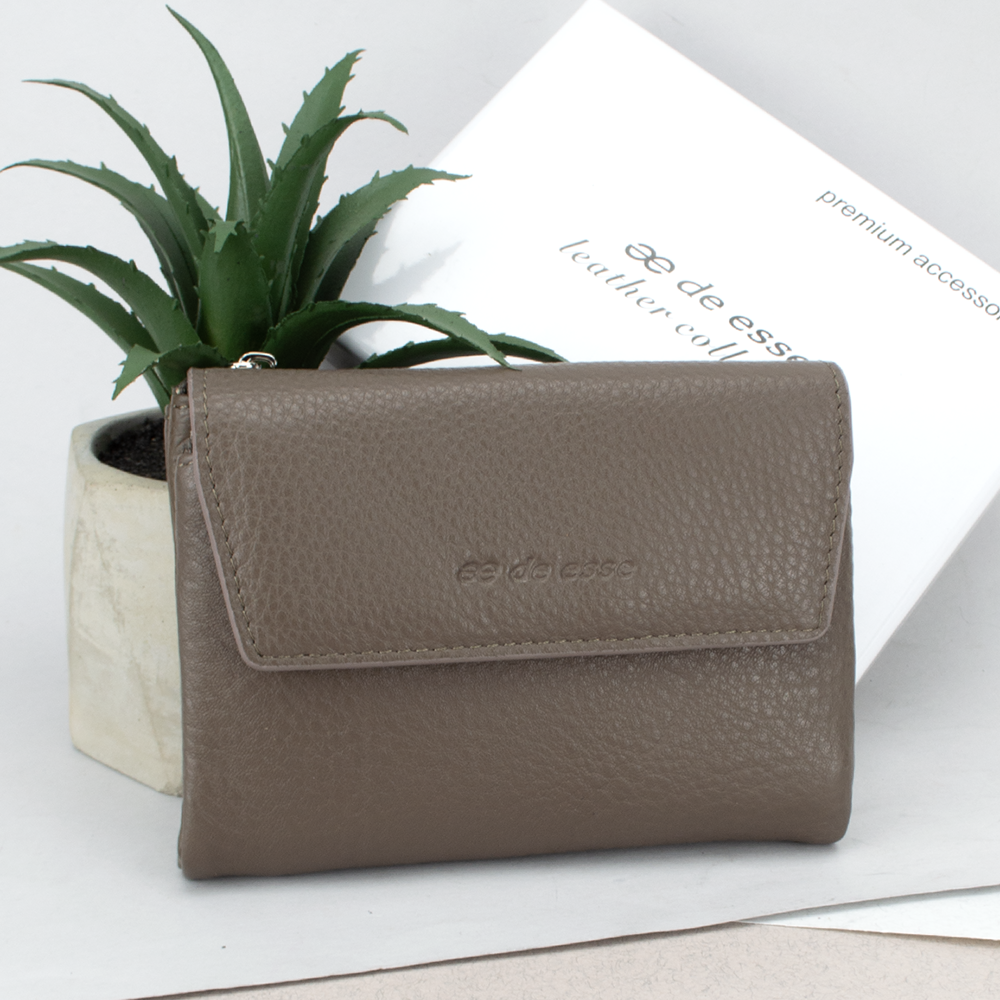 Кошелек женский кожаный DE ESSE 89262-F9912 на магните Тауп (2052214227)