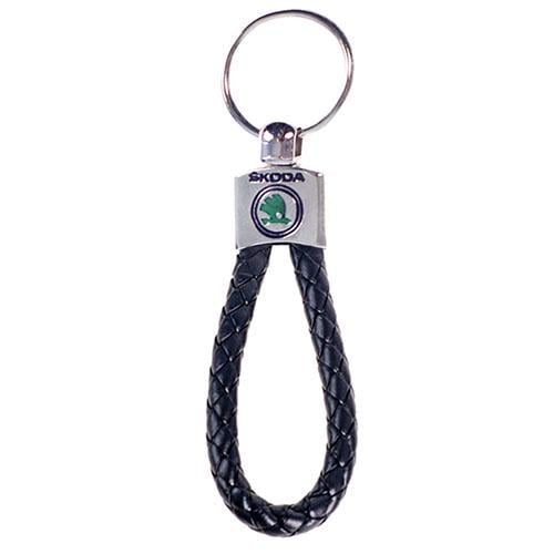 Брелок Skoda искусственная кожа плетёный