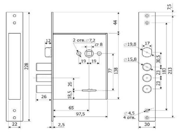 Замок сувальдний CLASS 3011 без планки 5 ключів (14474588) - фото 2