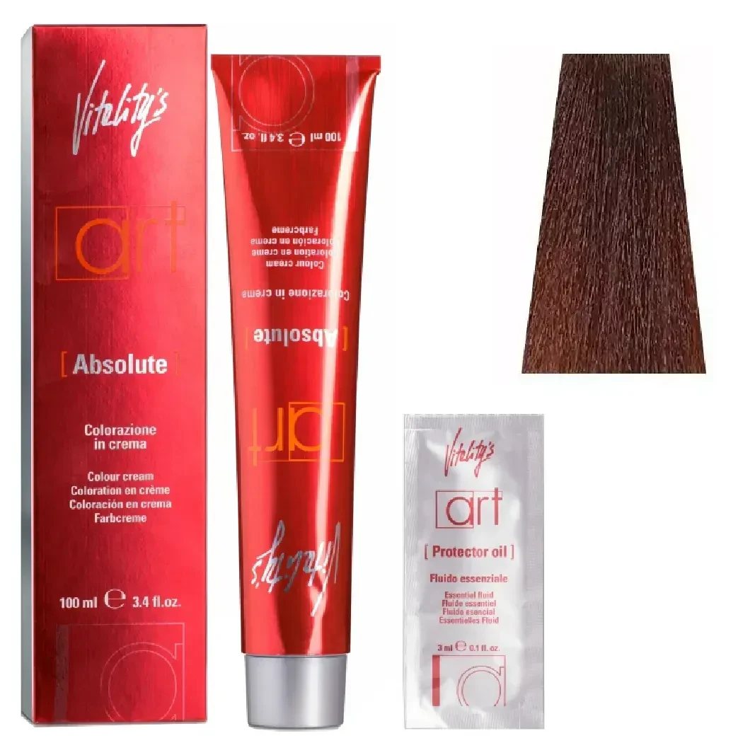 Крем-краска для волос с масляным коктейлем Vitality’s Art Absolute Hair Color Cream 6/41 Пепельный темно-медный блондин 100 мл