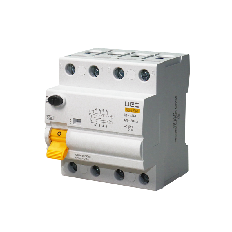 Пристрій захисного відключення UEC SB-L9M 4P 40A 30мА тип AC (RCCB61-4-040-030-AC)