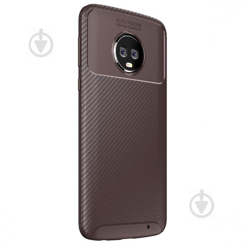 Чохол Carbon Case Motorola G6 Plus Коричневий (hub_SdiO92430) - фото 2