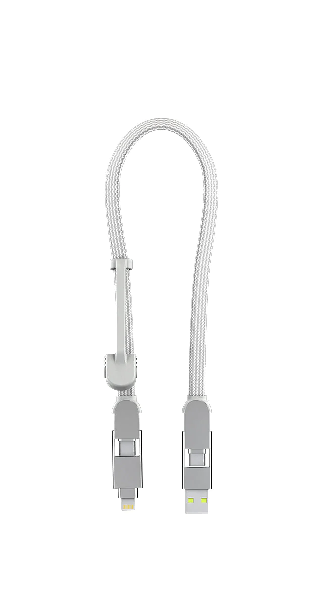 Кабель Rolling Square inCharge XL Glacier White 6в1 USB-C/Lightning для быстрой зарядки 100 W 30 см Glacier White