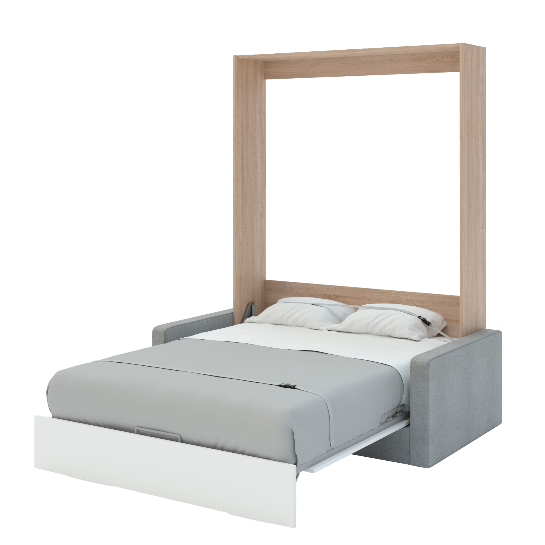 Шкаф-кровать-диван MIRA SOFA NEW-140 Белый Бриллиант/Дуб Сонома