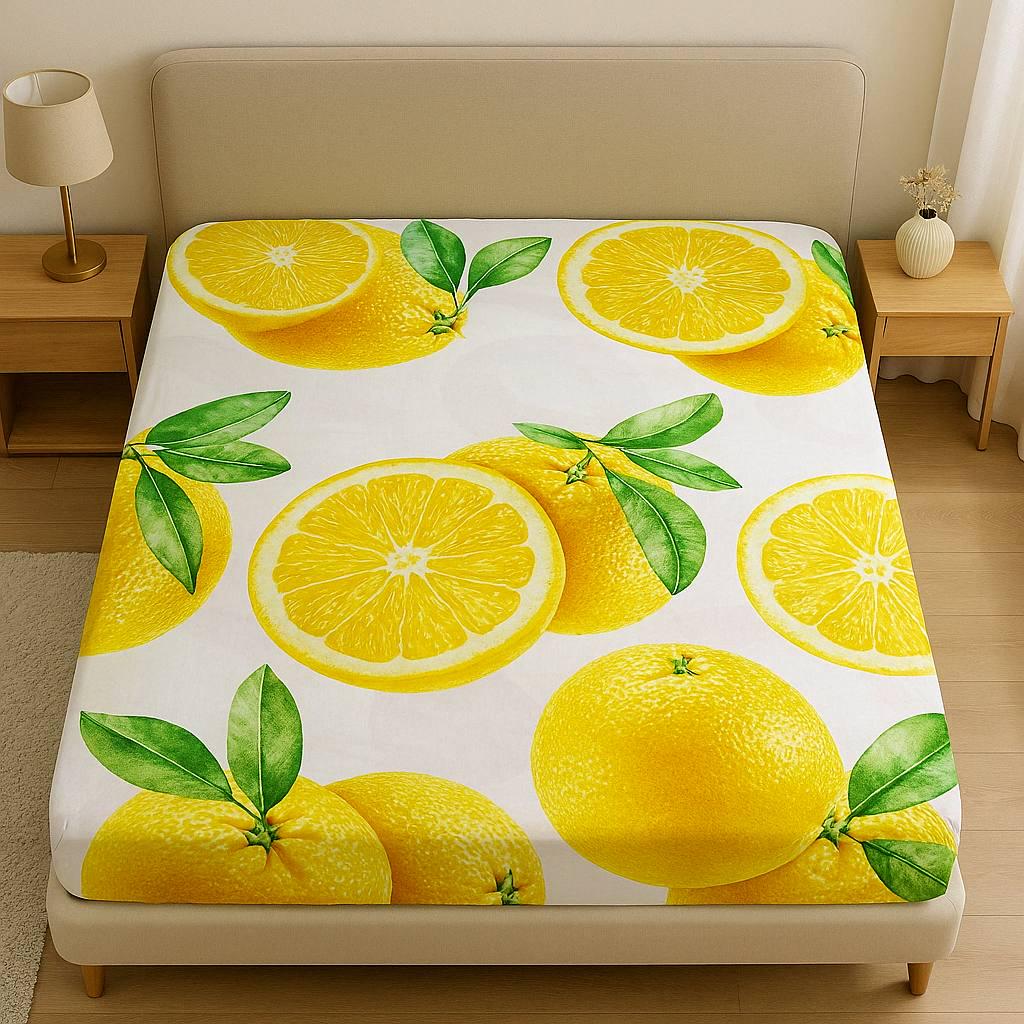 Простынь на резинке Лимон из сатина 180х200 см (S-1804le/x180) Простынь на резинке Лимон из сатина 180х200 см (S-1804le/x180)