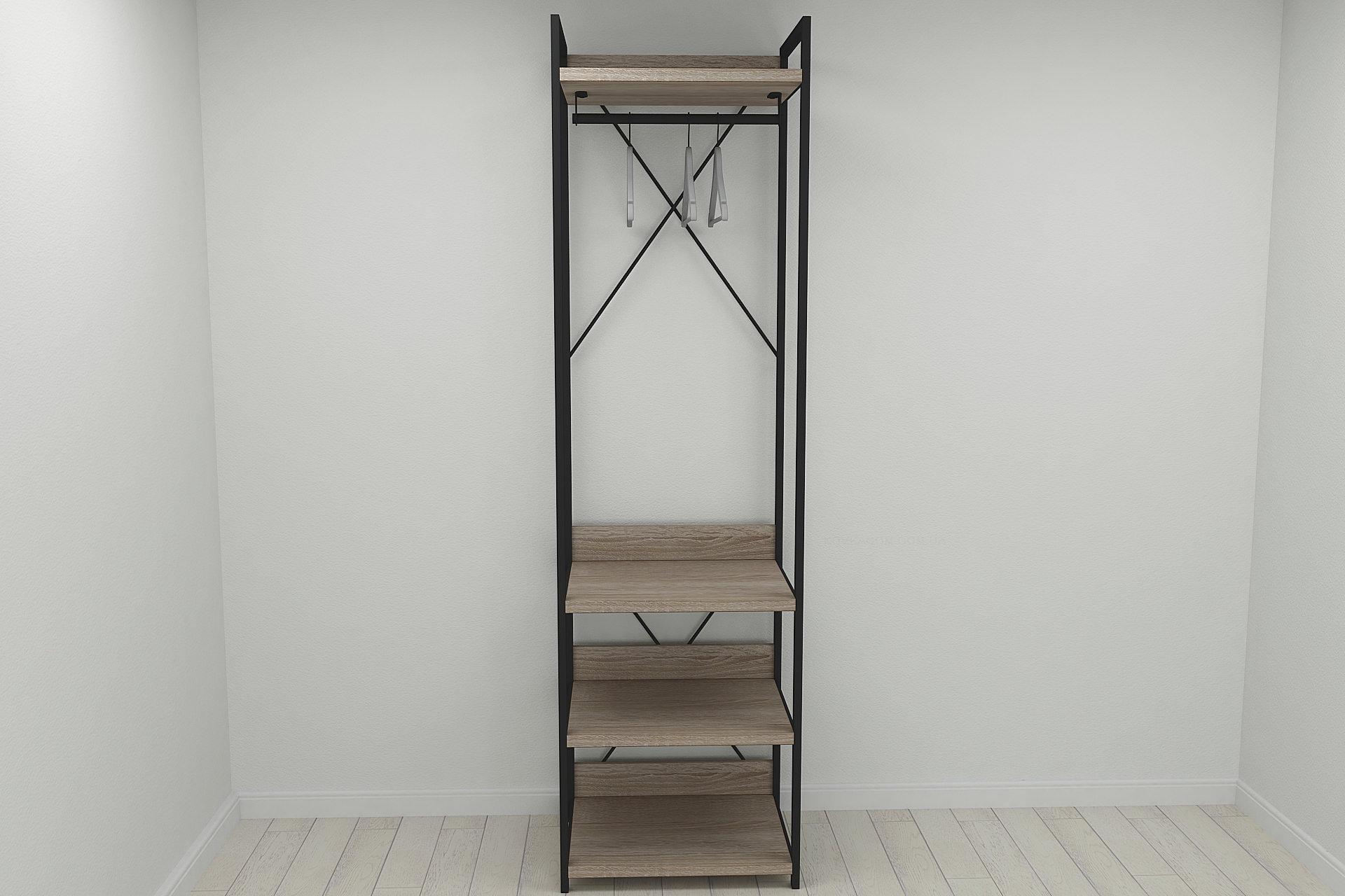 Шкаф гардероб уни секция 3 серии Конект Ferrum-decor 220x60x50 см металл Черный/ДСП Дуб Сонома Трюфель (SHG047) - фото 5 Шкаф гардероб уни секция 3 серии Конект Ferrum-decor 220x60x50 см металл Черный/ДСП Дуб Сонома Трюфель (SHG047) - фото 5