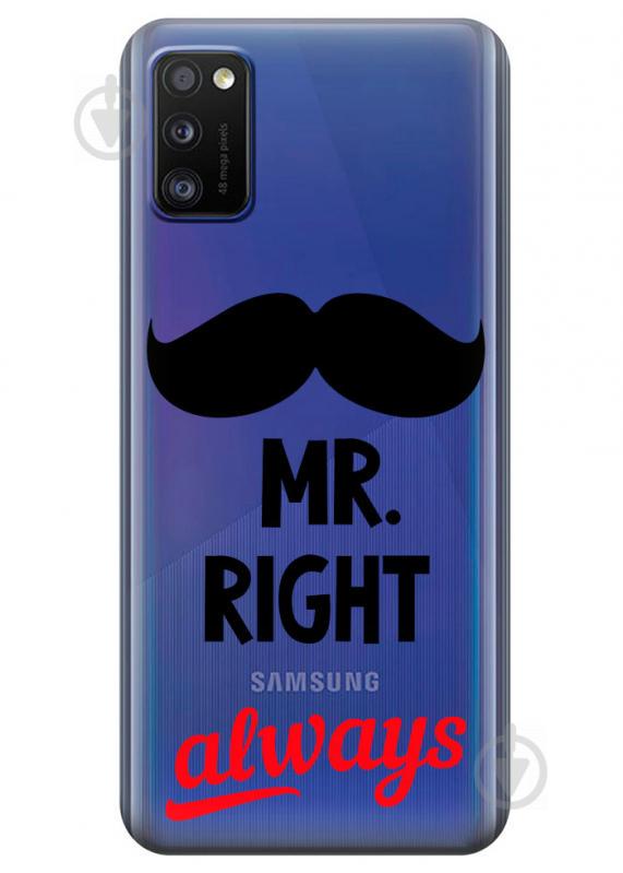 Прозрачный силиконовый чехол iSwag для Samsung Galaxy A41 с рисунком - Mr Right (KS3120)