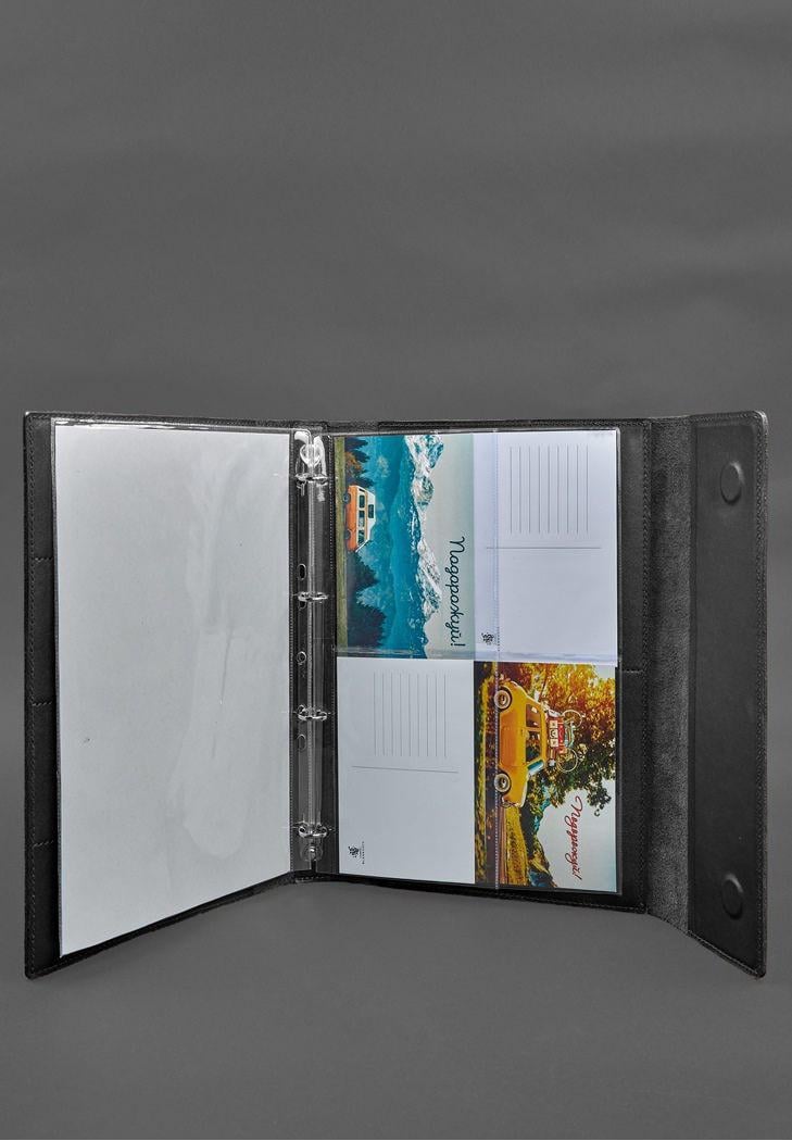 Папка кожаная для документов семейная А4 на сегрегаторе с файлами Черный (A-028627) - фото 6 Папка кожаная для документов семейная А4 на сегрегаторе с файлами Черный (A-028627) - фото 6