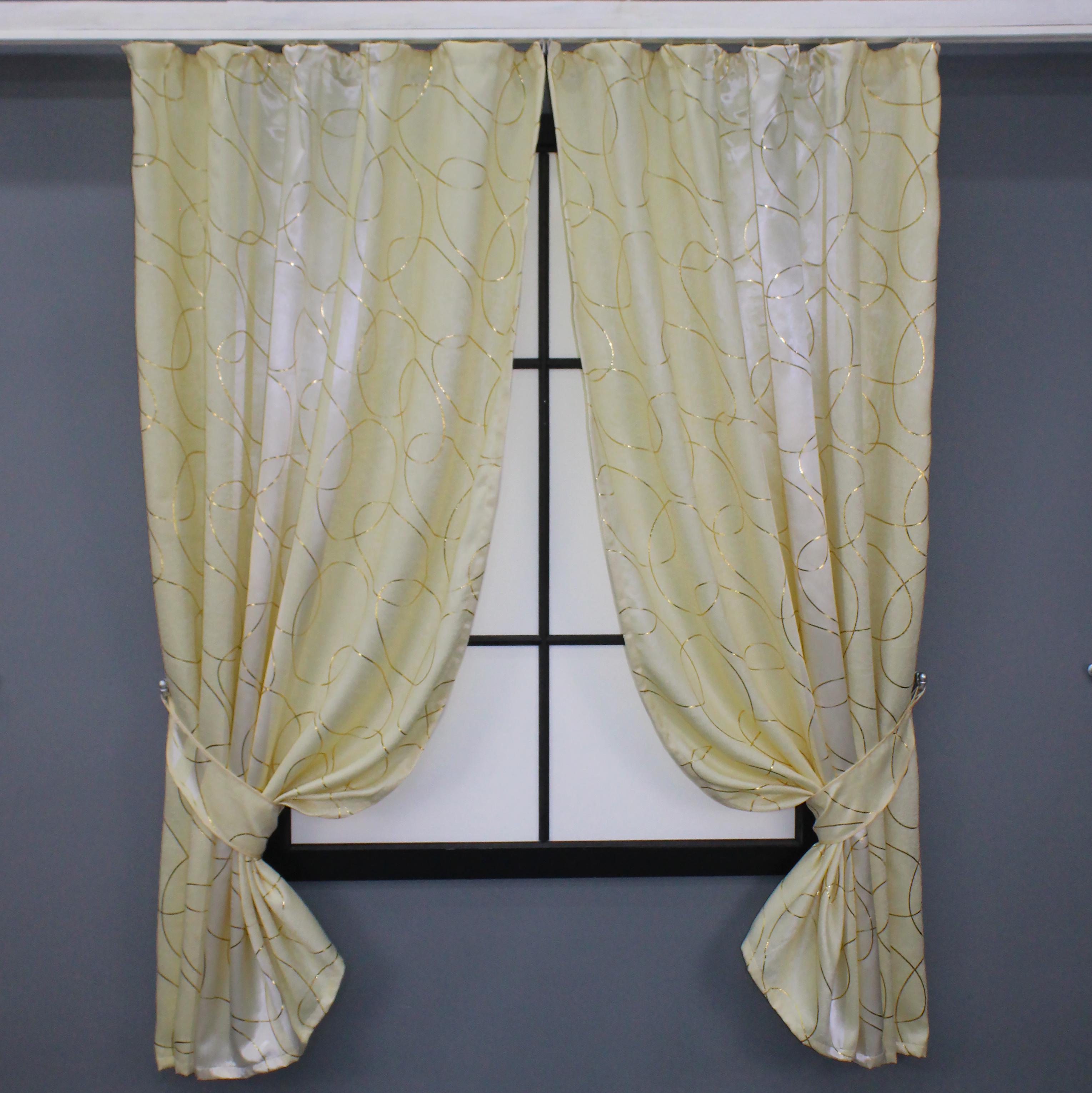 Комплект коротких штор VR-Textil Софт Лиана № 564ш 130х170 см 2 шт. Молочный (35-0146)