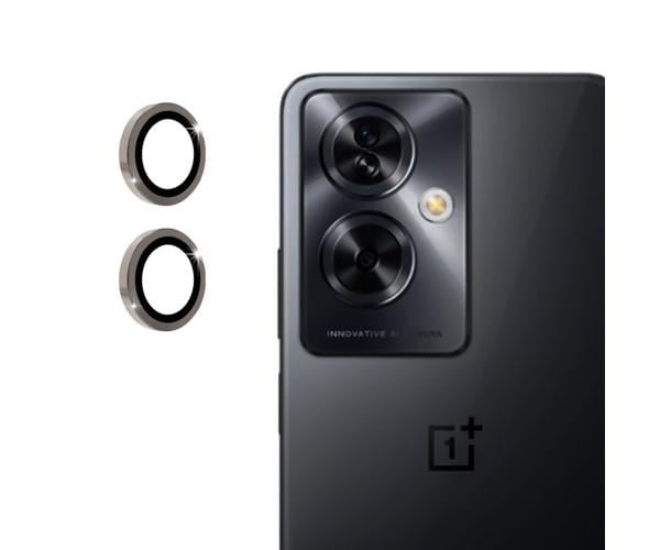 Защитное стекло с рамкой CD Pattern для Oneplus Nord N30 SE 5G / Oppo A79​ 5G на заднюю камеру Серебряный