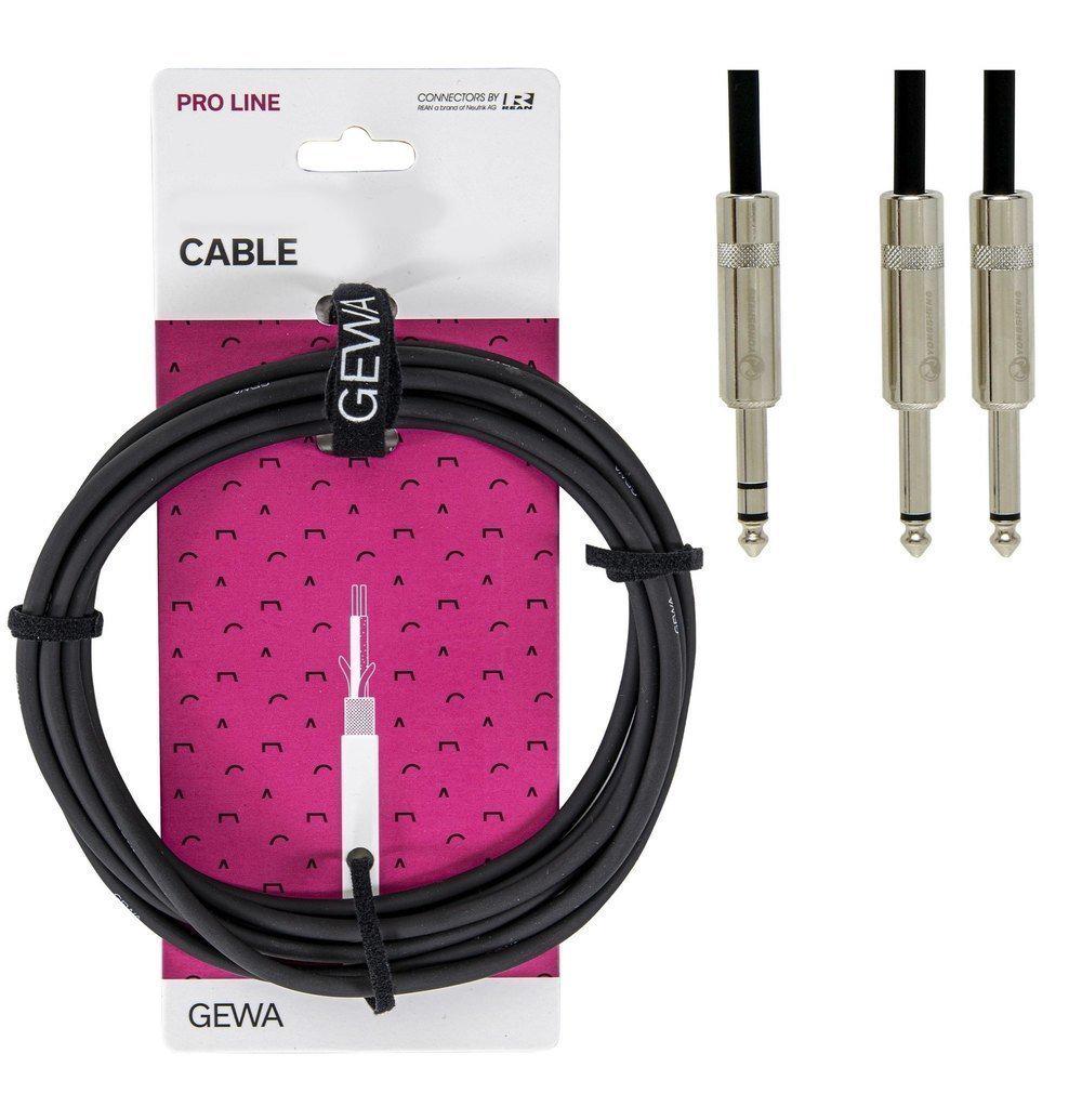 Кабель инсертный GEWA Pro Line Stereo Jack 6,3 мм/2x Mono Jack 6,3 мм 3 м (G-190725) - фото 2