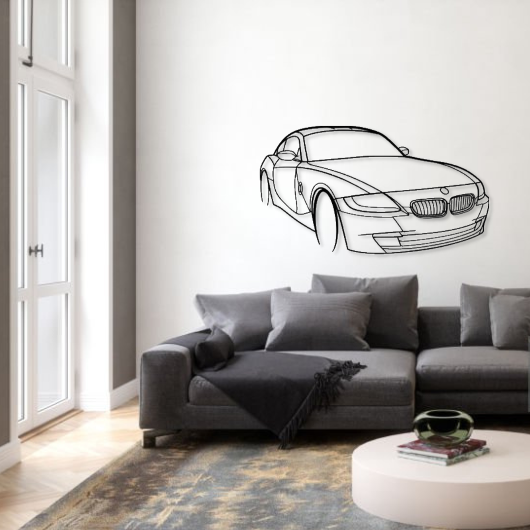 Декор на стену авто BMW Z4 Coupe E86 из металла 120 см (auto151)