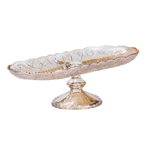 Фруктівниця блюдо для фруктів Lirmartur скляна 33,5х15х10,5 см на 4 секції Коричневий - фото 2