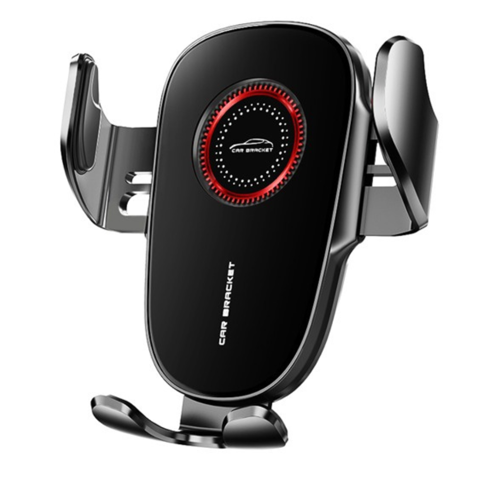 Держатель для телефону автомобильный с механической фиксацией смартфона на дефлектор в машину Черный