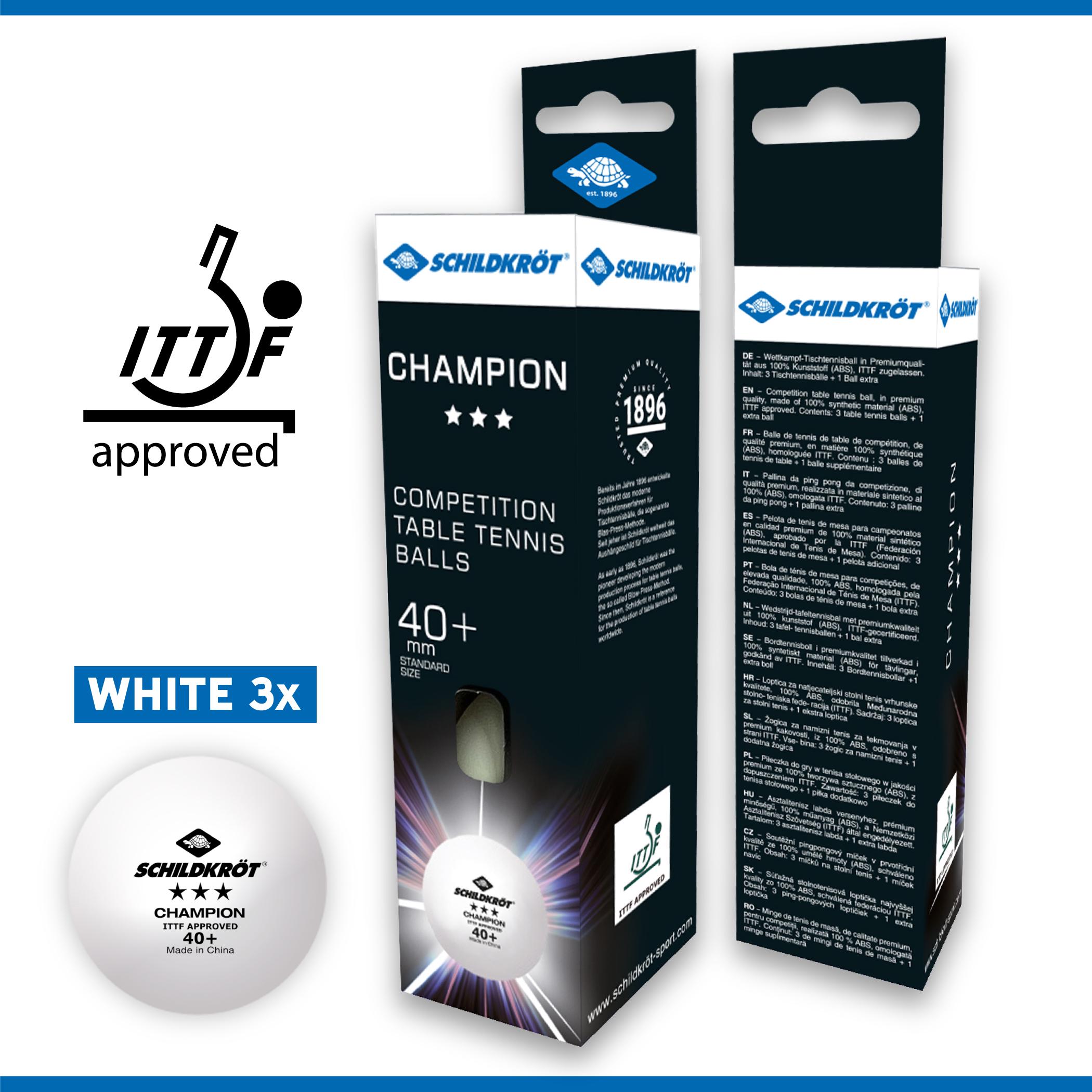 М'ячі для настільного тенісу Donic Champion 40 3 шт. White (608540) - фото 3