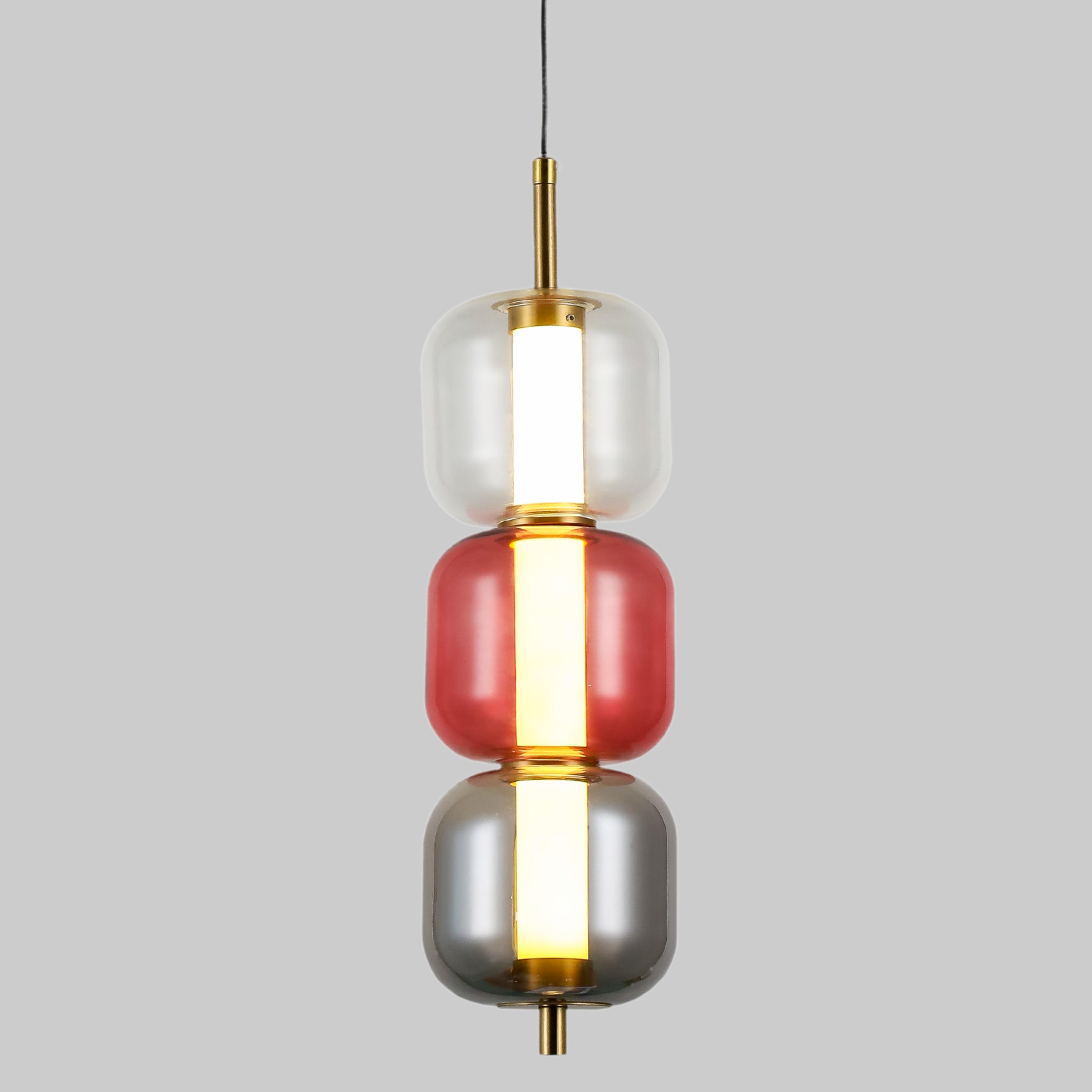 Подвес дизайнерский Led 5W с цветными плафонами (800-P3151 CRS)