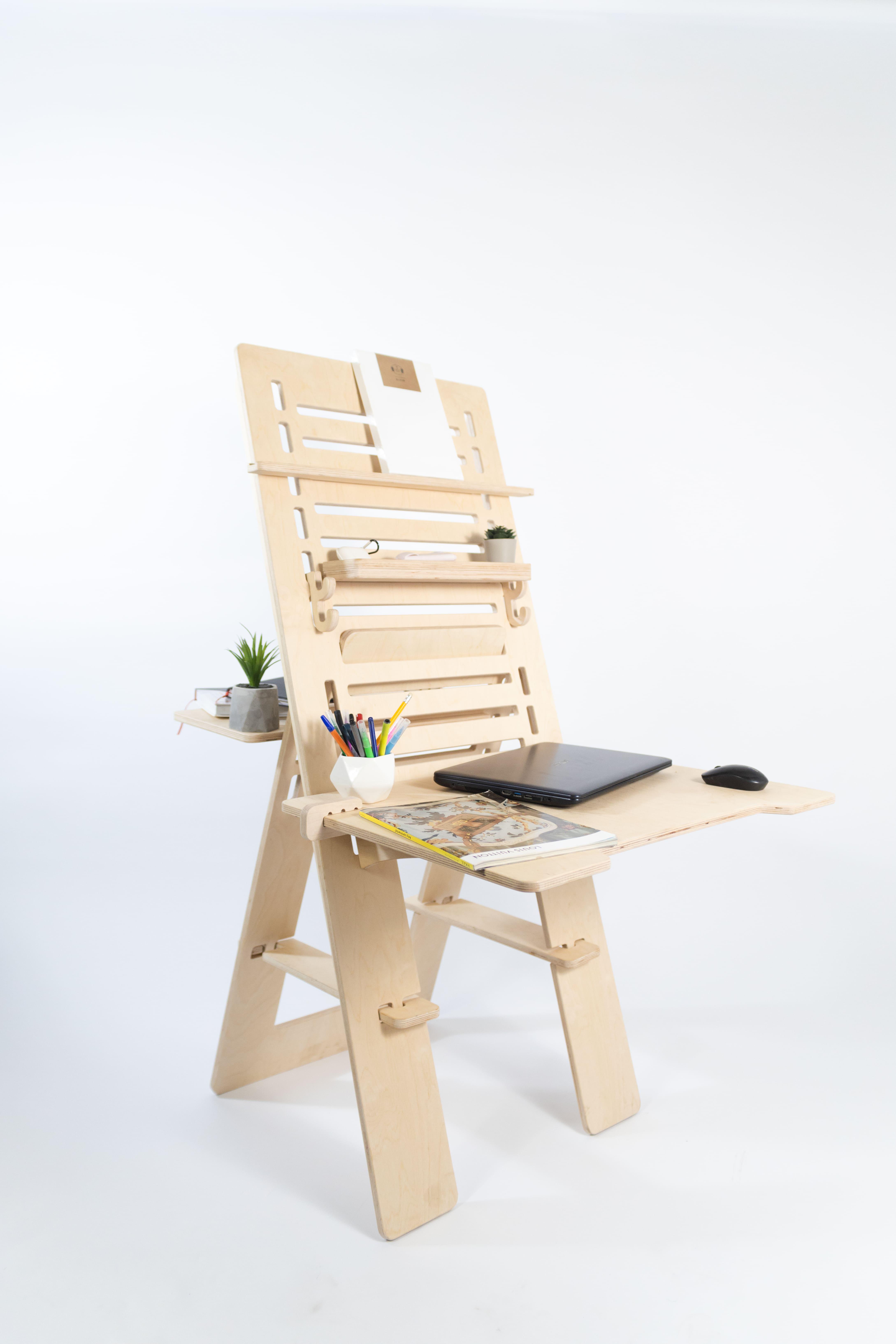 Стіл для роботи стоячи та сидячи Otaman Desk Artist з покриттям Натуральний