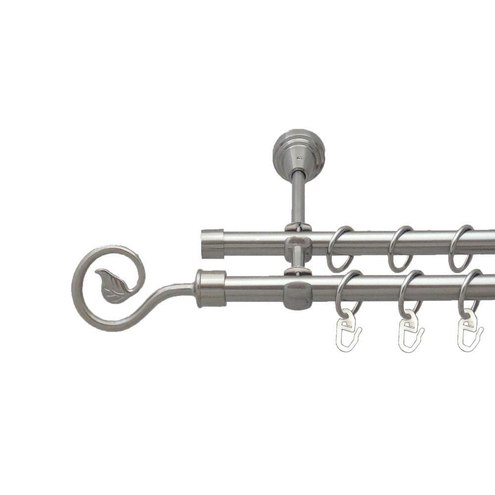 Карниз металевий Orvit Лука дворядна гладка труба 16/16 мм 160 см Сталь (34690986)