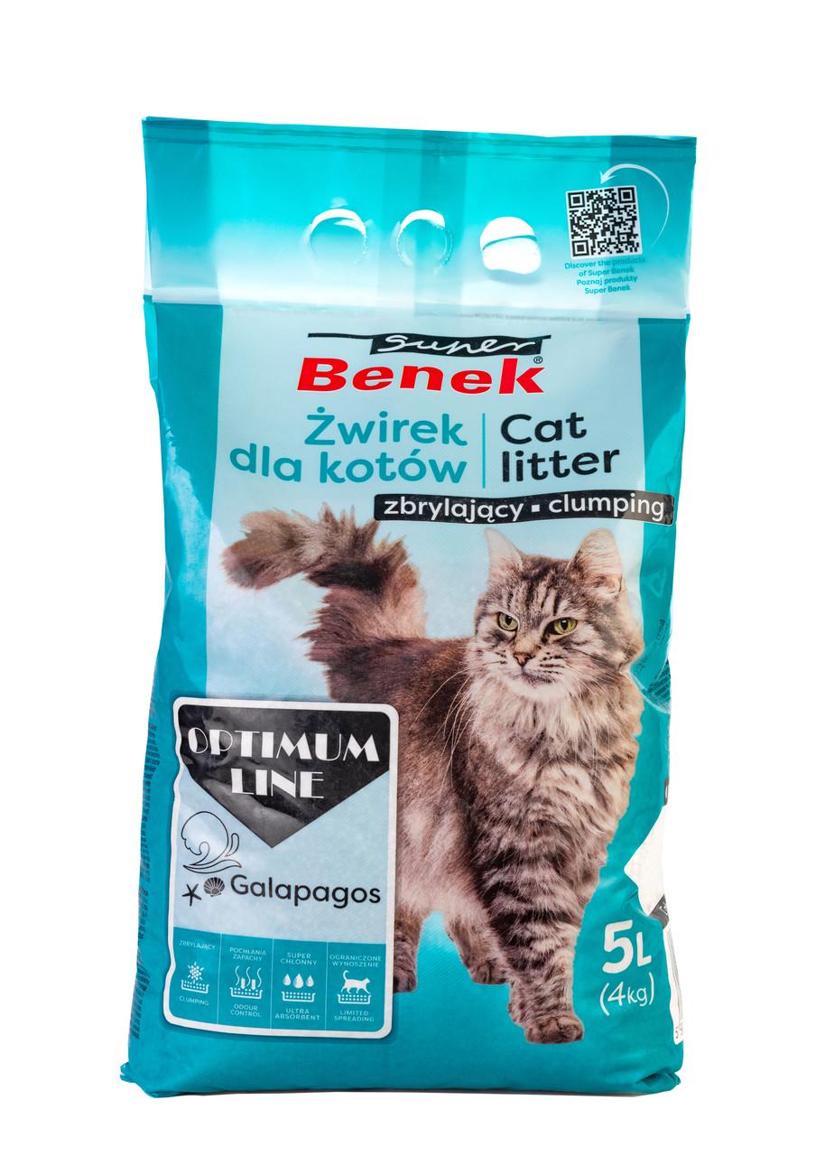 Наполнитель для лотков бентонитовый Super Benek 7012641 Оптимум с ароматом галапагос морская свежесть 5 л