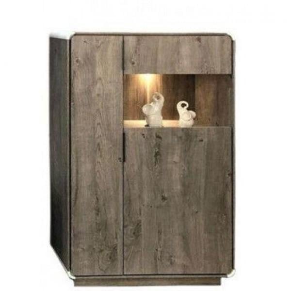 Витрина для кабинета Gerbor Алиса REG1D1W из ДСП с подсветкой 900х400х1200 мм Шварцвальд/Нимфея альба (39662)