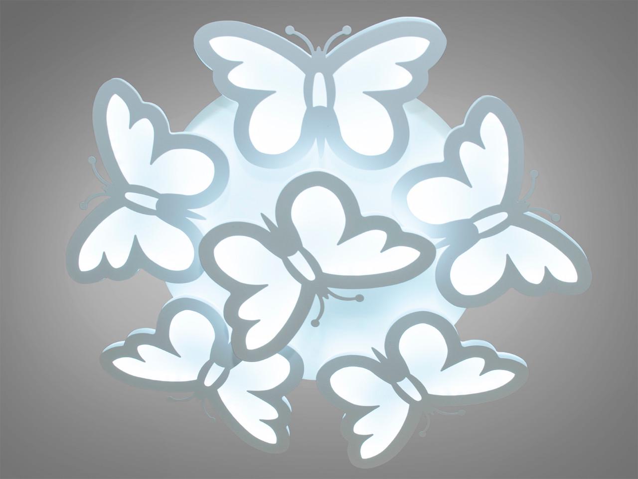 Люстра LED потолочная 8067-5+1WH-LS Бабочки детская с димером 95W на 13 м2 (1750082708)