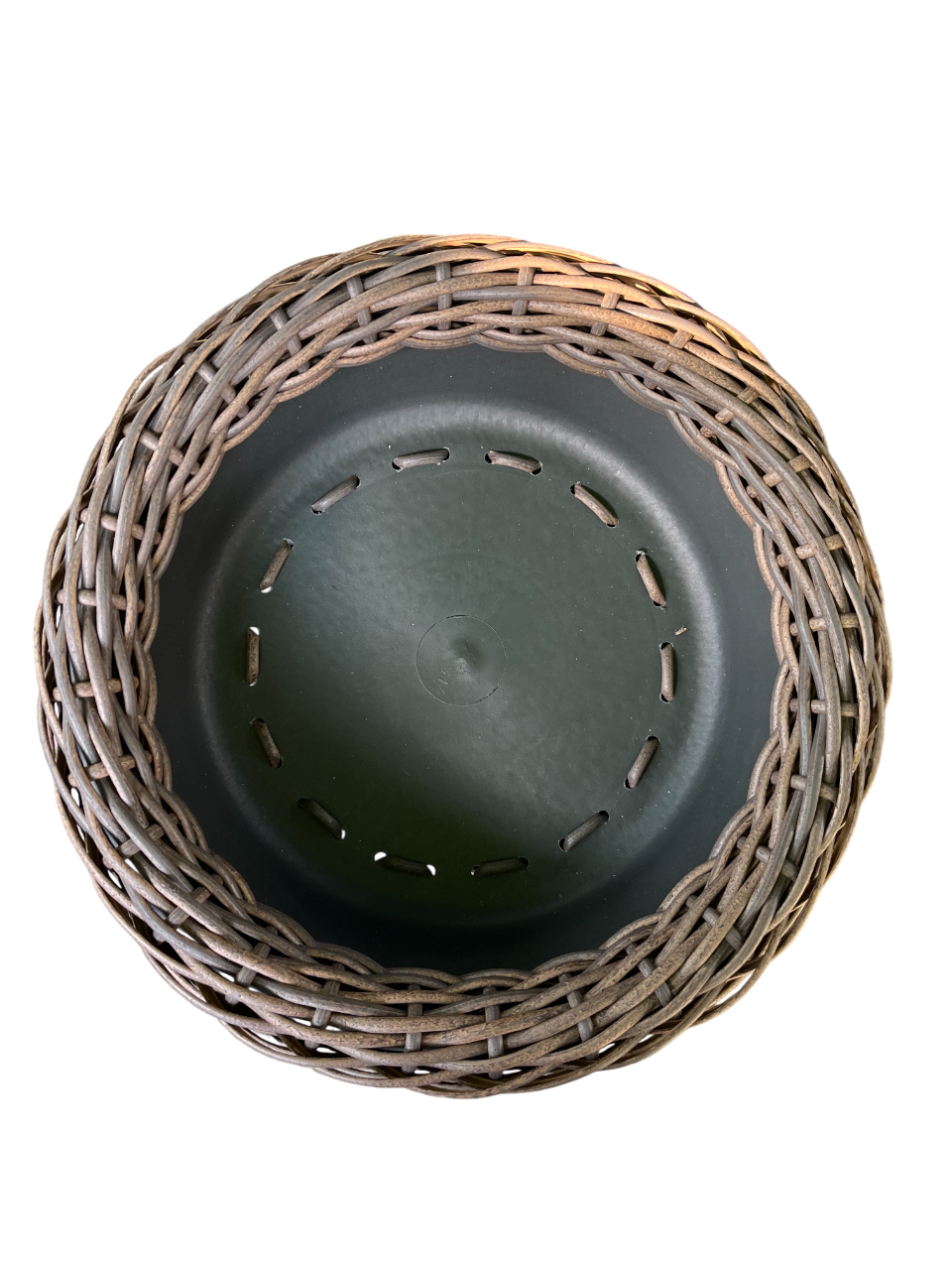 Кашпо-плошка для квітів зі штучного ротангу 7л Темна лоза (28458068) - фото 2 Кашпо-плошка для квітів зі штучного ротангу 7л Темна лоза (28458068) - фото 2