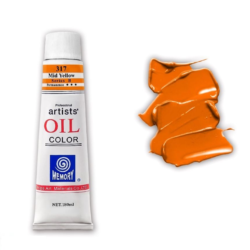 Краска масляная Memory professional 180 мл Желтый средний