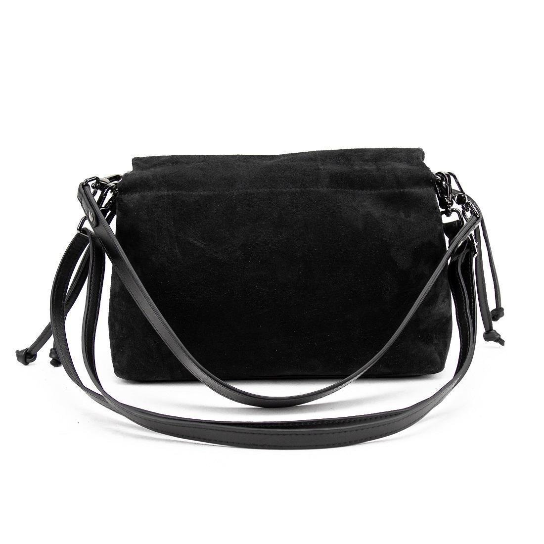 Замшевая женская сумка Tavinchi CH-8585A-Y с затяжками Черный (2816295292) - фото 6