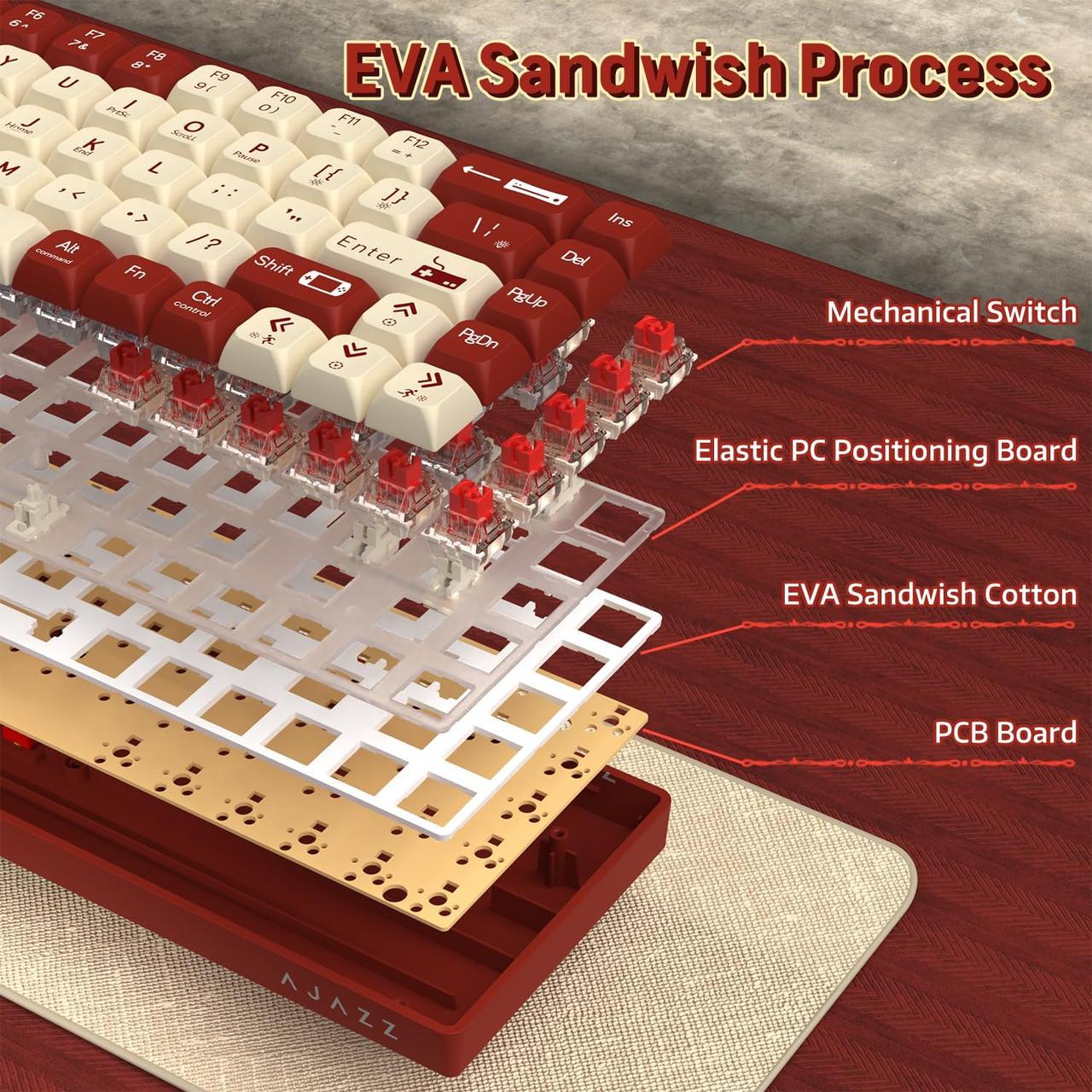 Клавіатура механічна дротова Ajazz AK680 RGB-підсвітка червоні світчі hotswap Red (2569097985) - фото 4