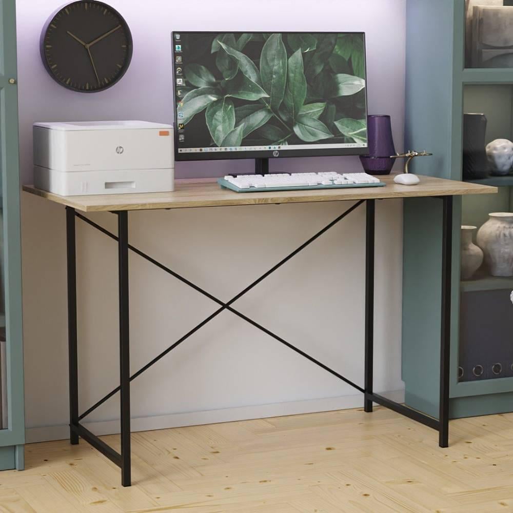 Письменный стол Ferrum-decor Line Лайт металл/ДСП 16 мм 750x1000x600 мм Черный/Дуб Сонома (FRD-104846)