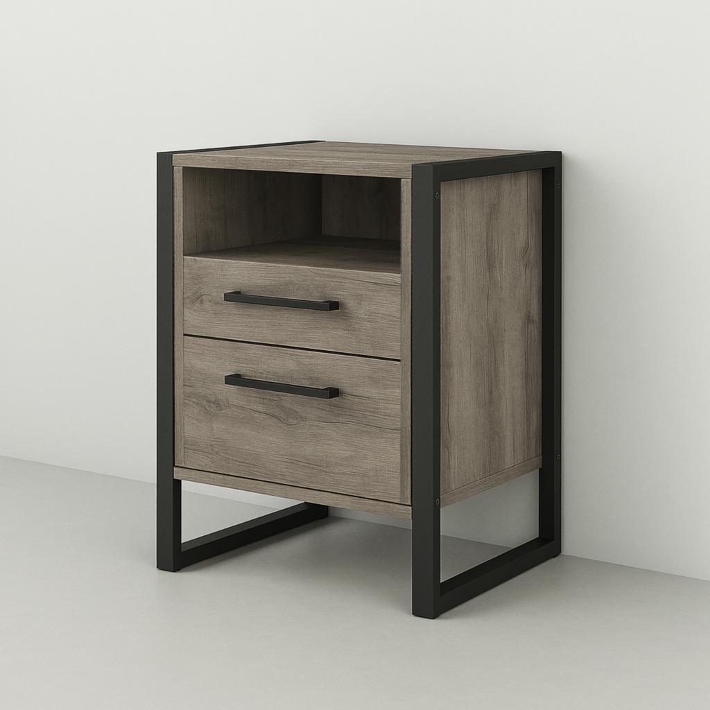 Тумба для прихожей Tobi Sho Фрейм ЛТ-7 в стиле Лофт с двумя ящиками 460х350х600 мм Хортица