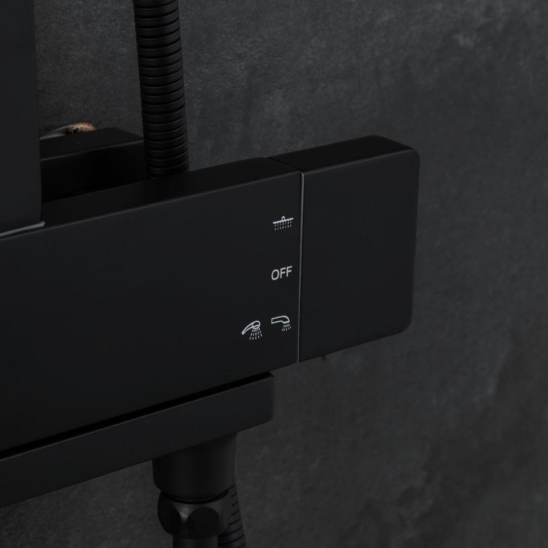 Душевая система с термостатом FAOP A2409-60 излив-переключатель на лейку 3-режима Черный - фото 5 Душевая система с термостатом FAOP A2409-60 излив-переключатель на лейку 3-режима Черный - фото 5