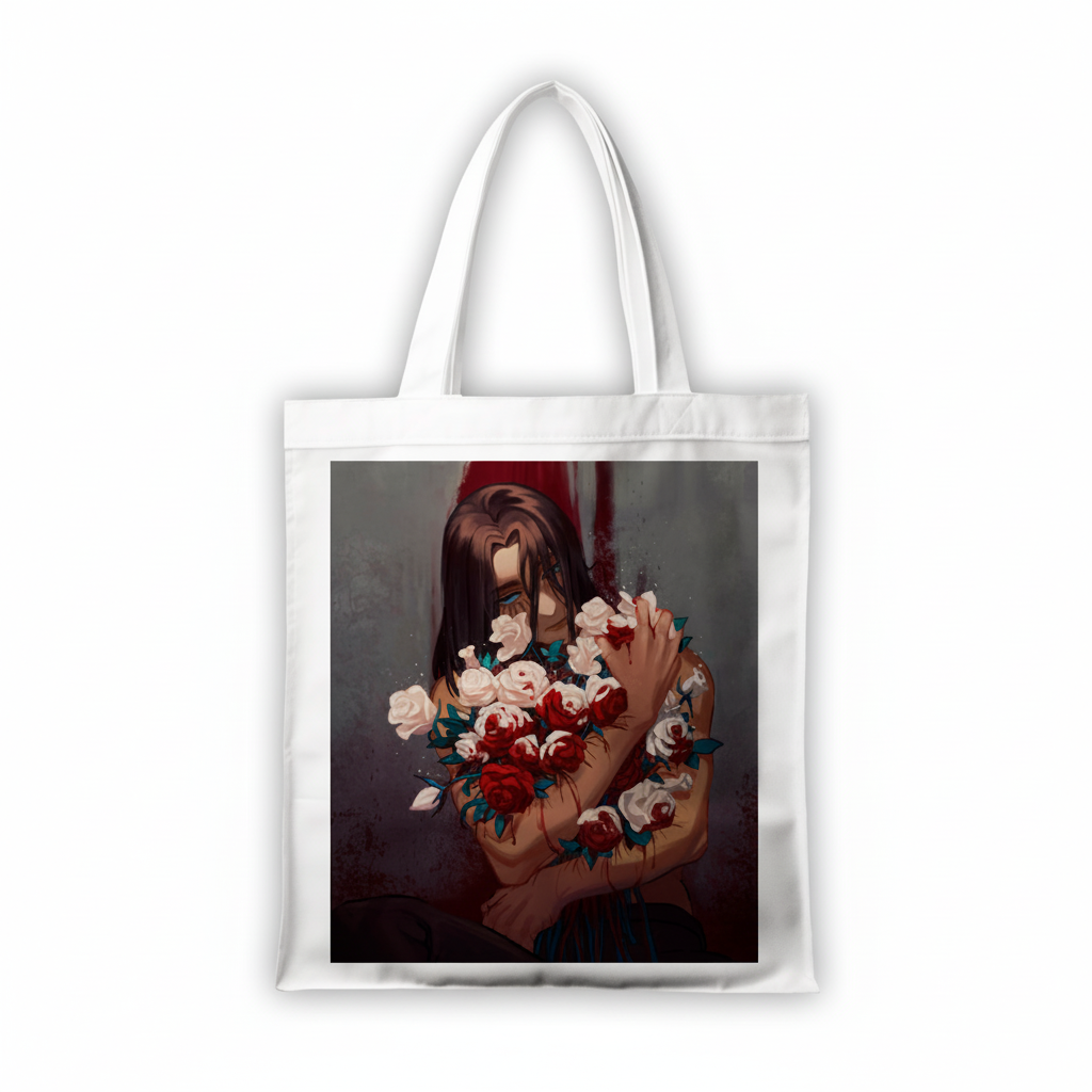 Сумка-шопер Attack on Titan Эрен Егер из габардина Белый (11423)