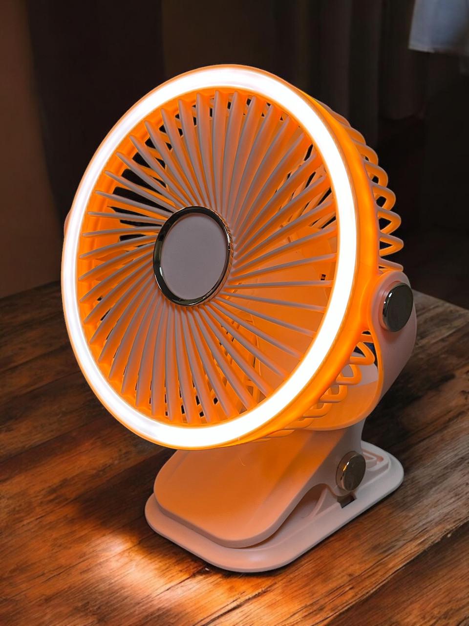 Вентилятор F2-150 акумуляторний з LED підсвічуванням та прищіпкою Pink (2588971779) - фото 6