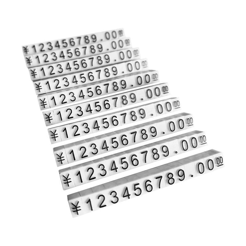 Набор ценников на витрину пластиковых Lesko SJX-HDJ-ZH-0-9 с цифрами 100 шт. 56х4х6 мм White/Black (34061017)