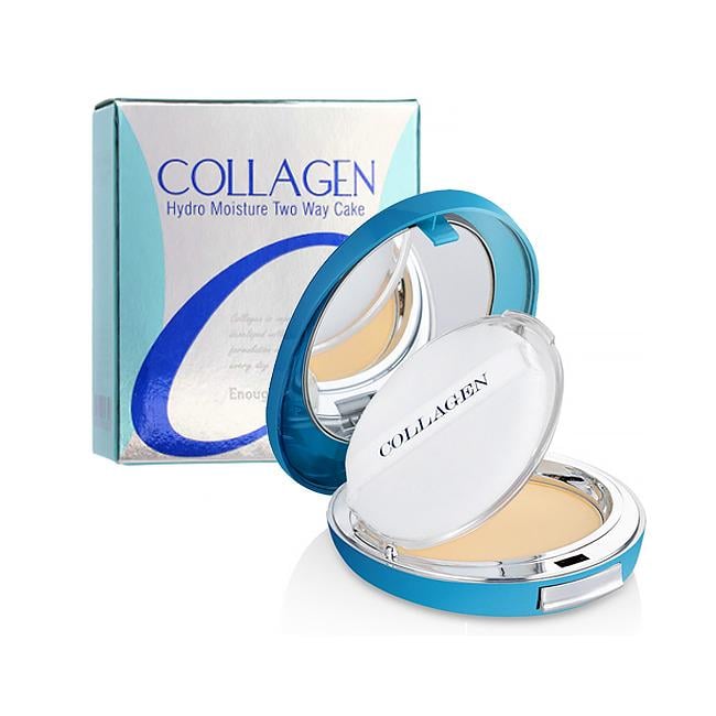 Пудра с коллагеном компактная Enough Collagen two way cake 23 sand beige 26 г - фото 1