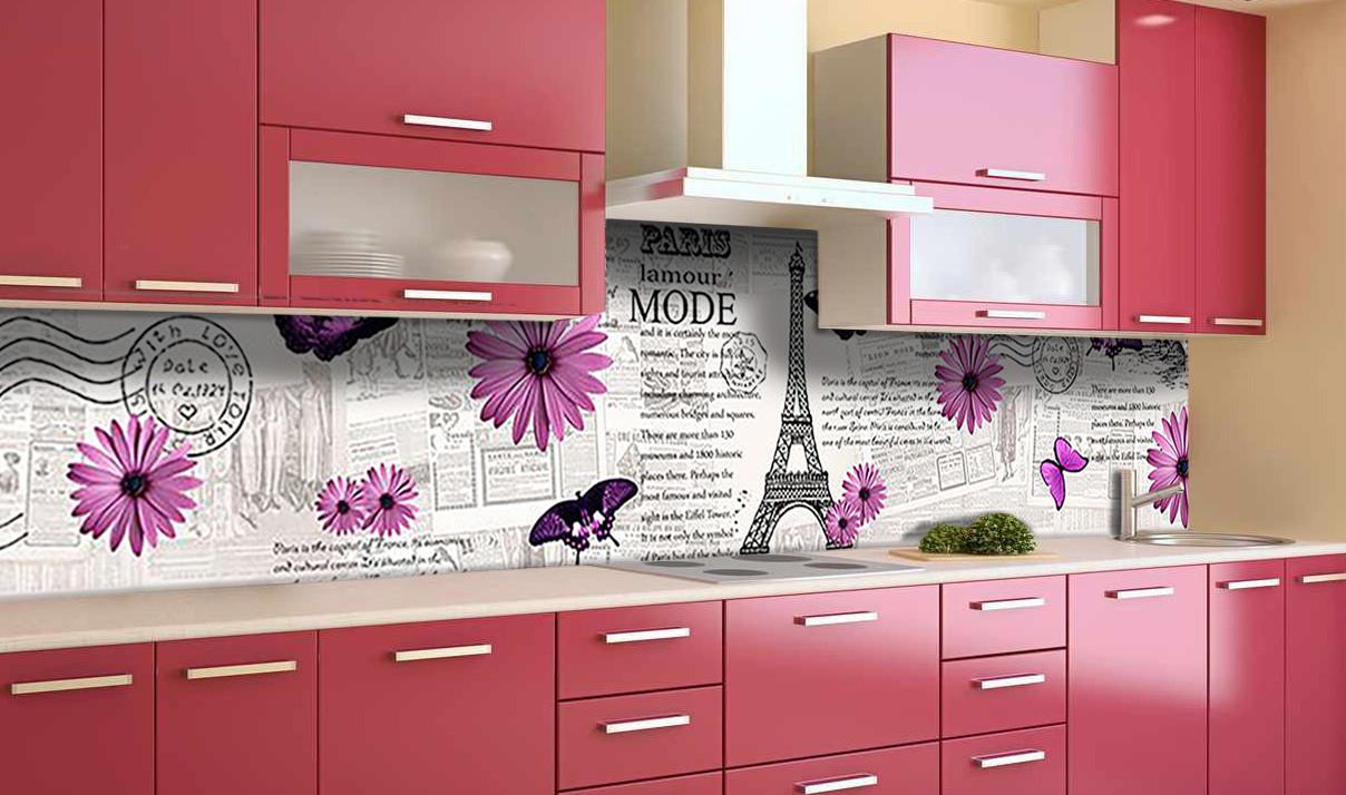 Кухонный фартук Париж и герберы/Эйфелева башня из самоклеющейся виниловой пленки 60х250 см Серый Кухонный фартук Париж и герберы/Эйфелева башня из самоклеющейся виниловой пленки 60х250 см Серый