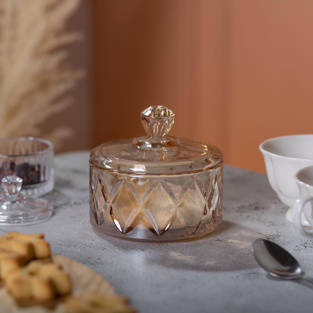 Конфетница с крышкой стеклянная под хрусталь (HP-YH-21) - фото 2